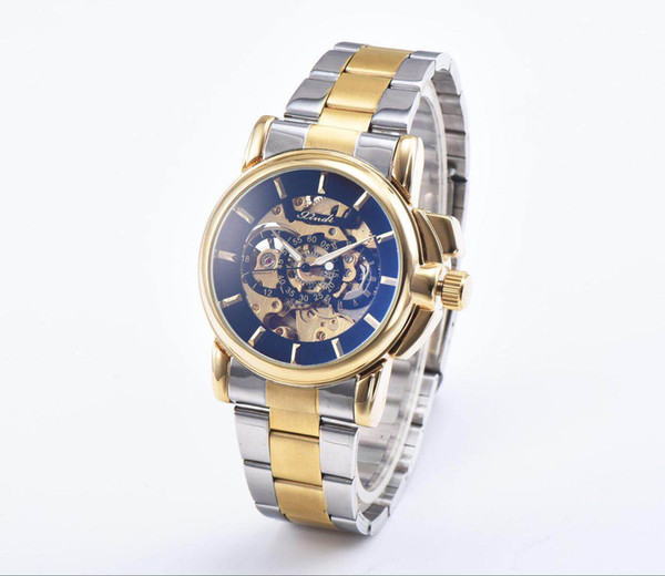 wholesale-brand New fashion men's mechanical watch hollow steel belt classic watch fashion watch party gift