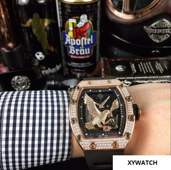 2019 M23-02 diamond 43MM CASE automatic Mechanical men watch sport wholesale luxury fashion brnd new Stainless steel mens watches