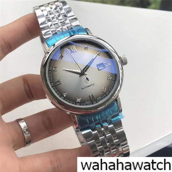 Men's Watches 316L Stainless Steel 42mm Case Gray Dial Butterfly Bracelet Automatic Movement Luxury Fashion Mens WristWatches L28