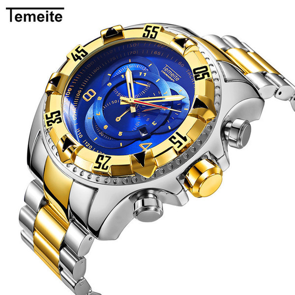 New men's sport mechanical watches for mens fashion Motion Steel Bring Noctilucent Wrist role diamond Watch Quartz master Hot wristwatches