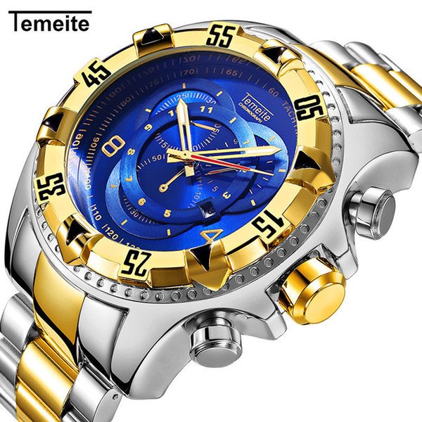 New men's sport mechanical watches for mens fashion Motion Steel Bring Noctilucent Wrist role diamond Watch Quartz master Hot wristwatches