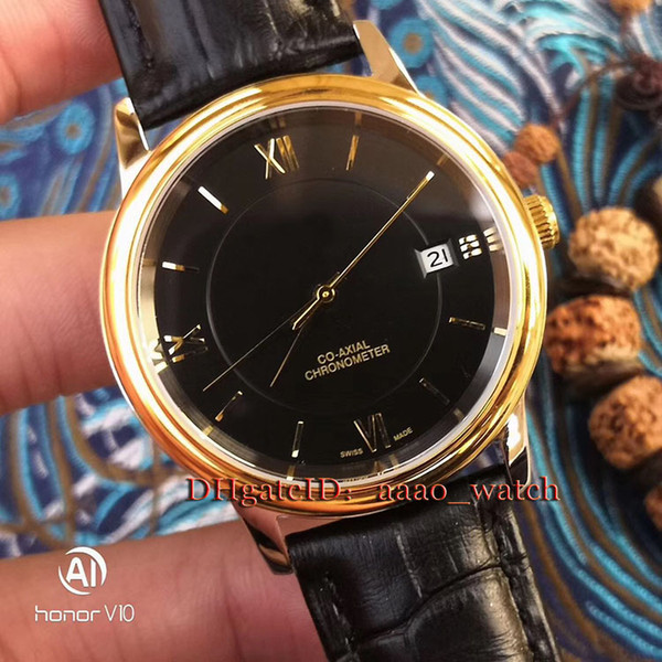 Luxry Brand New 40mm 424.13.40.20.02.001 Black Dial 18K Gold Case Automatic Mechanical Men's Watch Leather strap High Quality