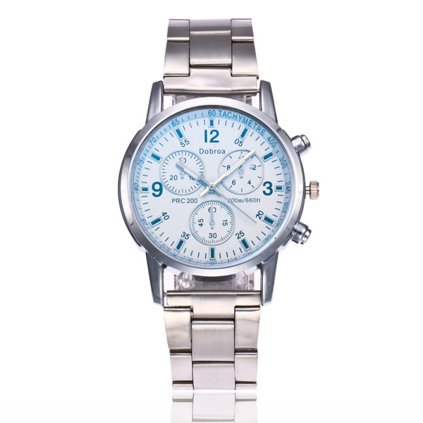 Men Business Watches Fashion Brand New High Quality Alloy Strap Wristwatches Classic Blue Glass Quartz Watches