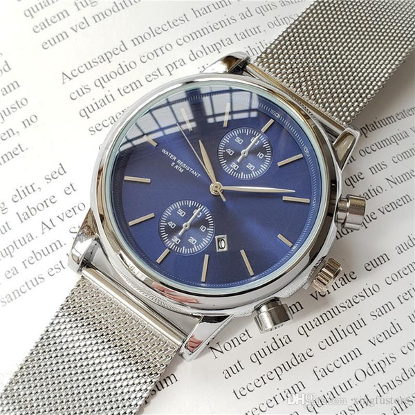 High-quality men BOSS wristwatch 43mm steel Mesh Watches Men's quartz waterproof watch mens designer watches Luxury Mens Watches orolog