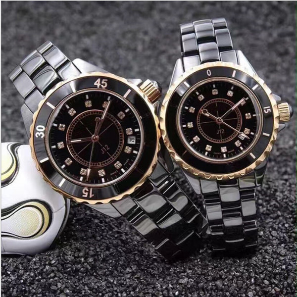 Classic fashionable men's ceramic watch camellia quartz watch