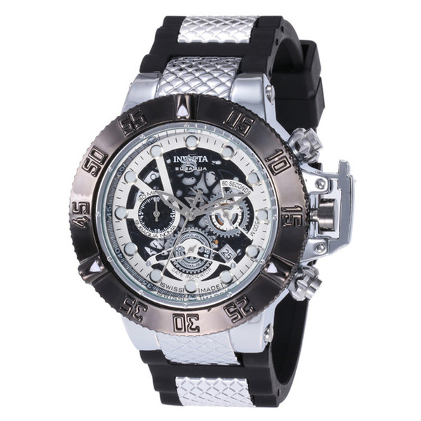 INVICTA Watch Swiss Quartz Subaqua Noma III Men 50mm Stainless Steel Case Silicone Band Invincible Rotating Dial For Dropshipping