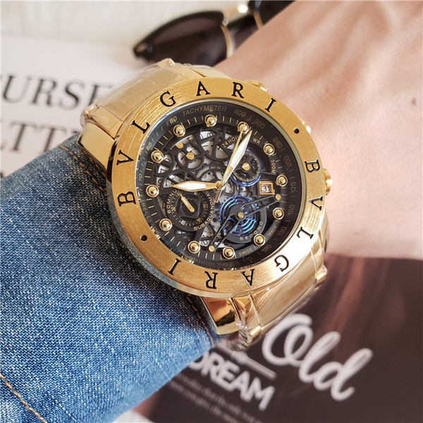 Men's Fashion Luxury Large Dial Men's Sports Watch Wild Stainless Steel Strap Men's Waterproof Quartz Watch reloj hombre