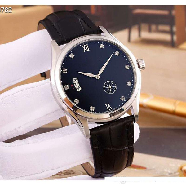 luxury diamond watch mens designer watches crystal automatic mechanical movement wristwatches black brown real leather strap