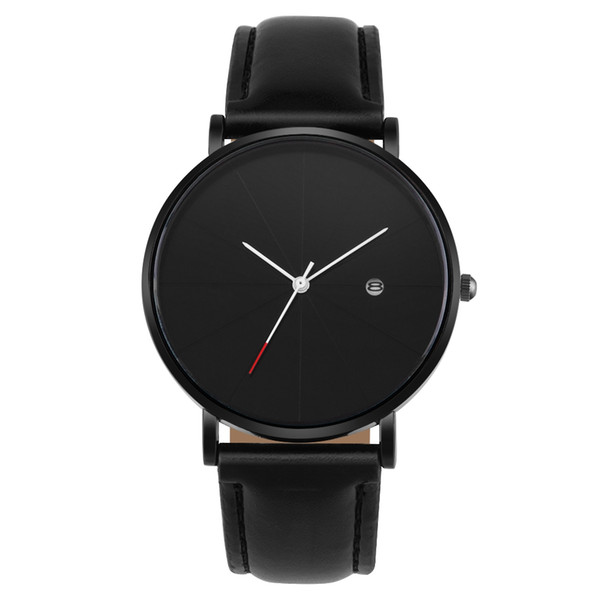 fashion classic mens man male simple ray meridian business date calendar leather watches wholesale man black wrist watches