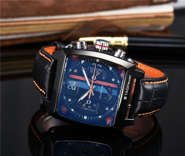 famous brand men's watch Top luxury automatic mechanical watch leather sports military watches men's square watch mens designer wa