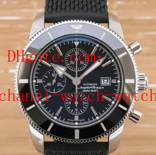 Top Quality Superocean Heritage II A1331212 Black Dial And Rubber Band Mens Quartz Watches Men's Wristwatches