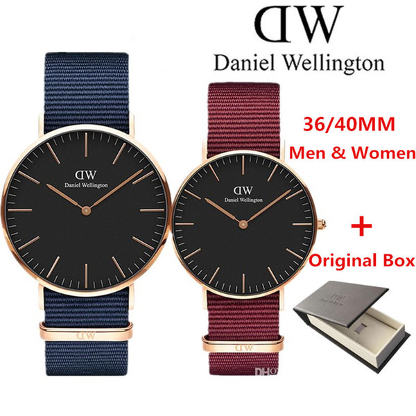 New 40mm mens Wellington watches men luxury brand aaa watch women 36 fashion Quartz watch leather brown black Female Relogio Montre Femme