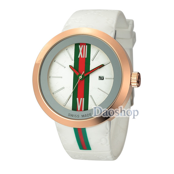 2018 Fashion Casual Men Women sport watches Brand Silicone Strap Wristwatches Rubber Quartz Green red Green Striped Wrist Watch gc Unisex