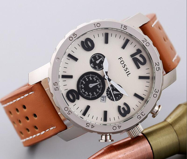 Mens Automatic Chronograph Casual Sport DZwatch men Quartz Watches Men's leather Wristwatches Clock Relogio Super gift for men