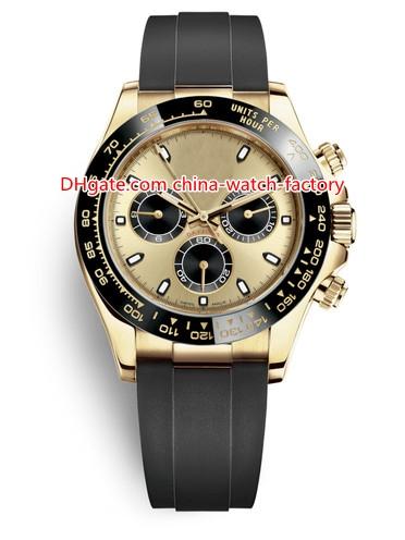 10 Style Topselling High Quality Watch 40mm Cosmograph 116518 116515 116500 No Chronograph Ceramic Bezel Rubber Bands Automatic Mens Watches