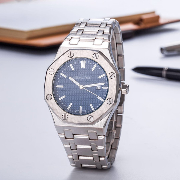 AAA+2019 upgraded new royal oak watch!Men's high-quality luxury stainless steel auto date royal luxury watch free delivery