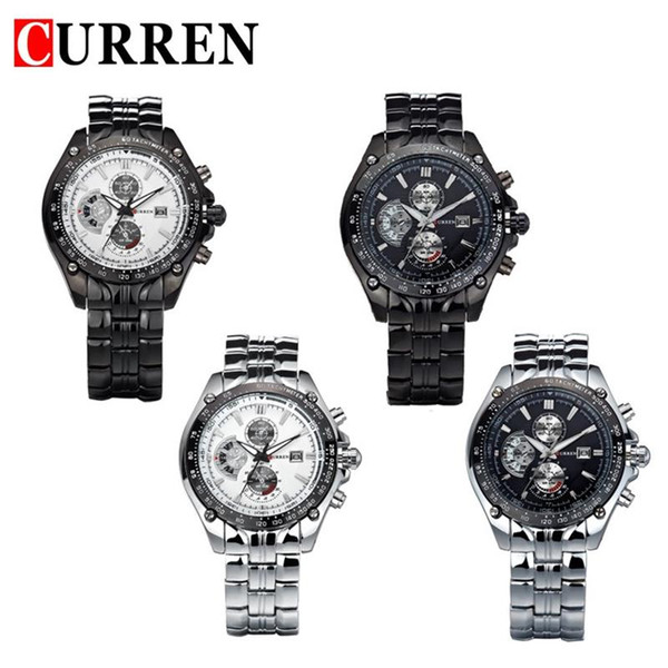 CURREN new fashion casual quartz watch men large dial waterproof chronograph releather wrist watch relojes free shipping 8083