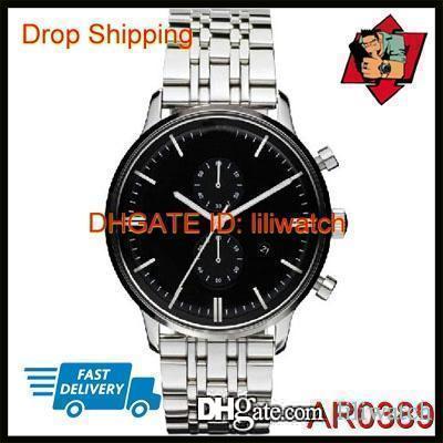 100% ORIGINAL JAPAN MOVEMENT DROP SHIPPING NEW TWO-TONE CLASSIC MENS SPORT CHRONOGRAPH WATCH AR0389 AR0390 AR0396 AR0399 AR1648