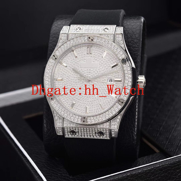 New Quality Men's Stainless Steel Watch Automatic Mechanical Movement Date Dial Dial Chronograph 41mm Diamond Men's Watch