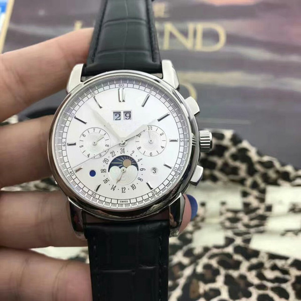 Hot sale Luxury men watches Black calibre rs Automatic transparent glass back Leather strap wristwatch for men's watch T05 free shipping