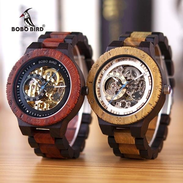 BOBO BIRD Men's Good-looking gentleman Automatic Mechanical Watch Deluxe Wooden Watch