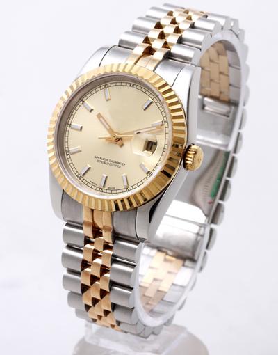 Swiss Brand New Model Luxury President Date Men Stainless Steel Watches Gold Face Casual Mens Automatic Mechanical Wristwatch Free Shipping