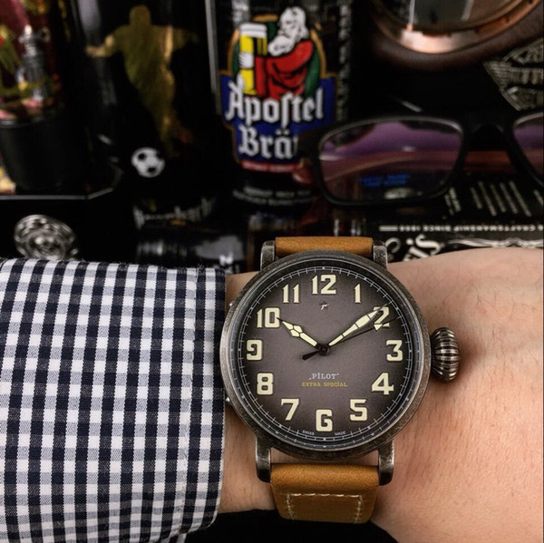 luminous sapphire mechanical automatic BROWN 47MM CASE men watch sport wholesale fashion brad new Stainless steel mens watches