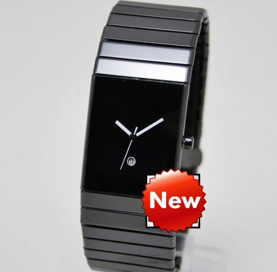 Swiss Brand New Design Luxury Men Dress Male Watch Qaurtz Fashion Square Antique Black Ceramic Watches Band Casual Mens Sport Wristwatches