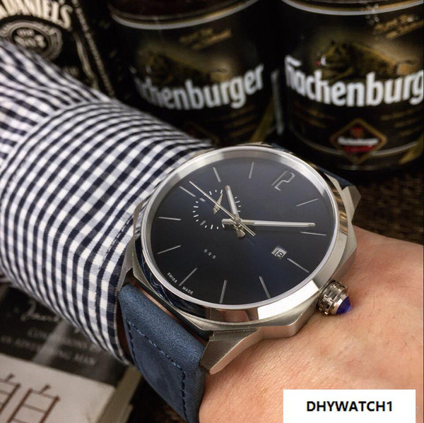 All work automatic mechanical DATE STOCK BLUE LEATHER BELT 42 MM CASE men watch sport wholesale new Stainless steeL mens watches