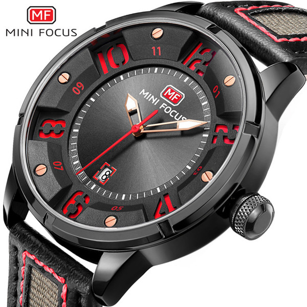 MINIFOCUS Mens Nylon Band Quartz Watch Man Military Fashion Waterproof Movement Quartz Male Wristwatches Wholesale MF0012G