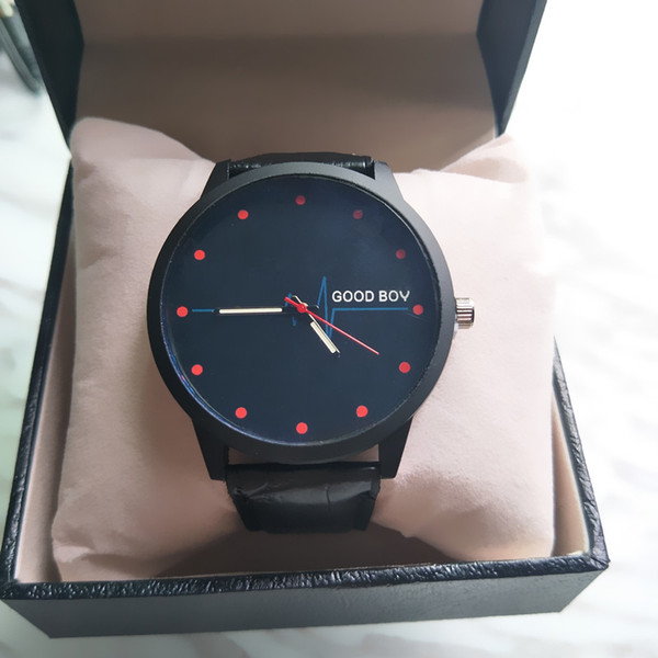 Retro style casual simple blue glass ECG tide watch Korean students men and women couple watches