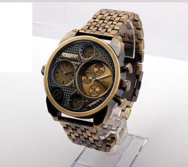 2015 New Oulm Luxury Brand Men Full Steel Watch Mens Sport Quartz Watches Antique Male Casual Clock Military Watch Relogio Masculino