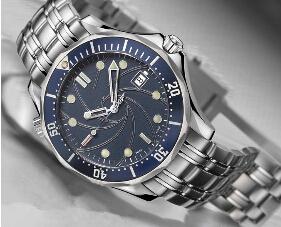 Free Shipping Luxury James Bond Professional Sea Co-Axial Date Men's Auto Mechanical Watch Stainless Steel Fashion Mens Sport Wrist Watches