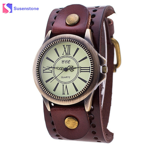 Brand New Fashion PU Leather Vintage Watch Men Women Wristwatch Quartz Clock Roman Numerals Casual Women Watches