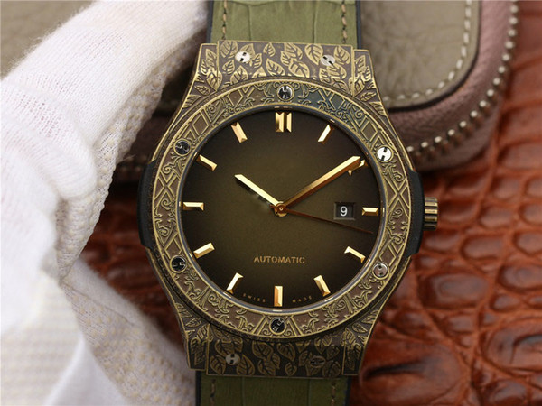 Classic luxury watches 2892 movement automatic mechanical watches, dense bottom, black engraving case grinding process 45mm
