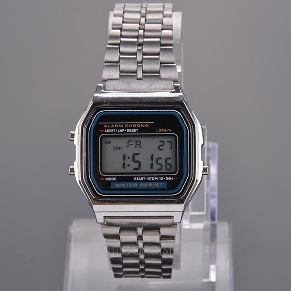 Luxury Wrist Watches Vintage Womens Men Stainless Steel Square LED Digital Sportwatch Wrist Watch relogio masculino High Quality