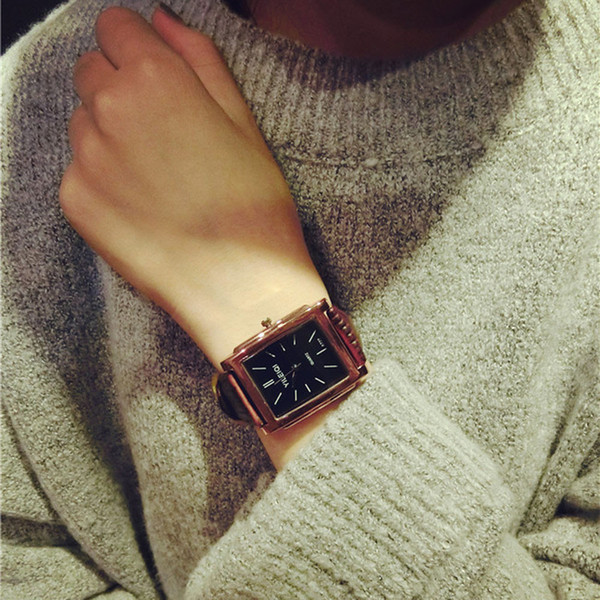 women watches Temperament Retro Square Leather Wild Leisure Literary Student Couple Watch Relojes mujer Casual Lover's Watch