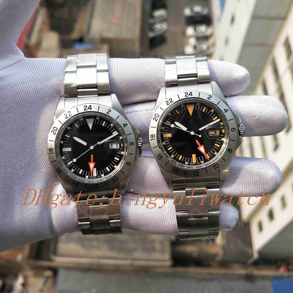 2 style Factory Vintage Best Edition R-GMT 1972 1655 model EXP LORER II stainless steel automatic with 24 hours and date display Men watch