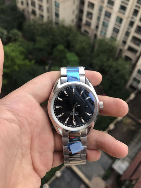 Wholesale Luxury Brand Automatic Watch fashion black dial stainlesssteel AQUA TERRA CO-AXIAL NEW Man Wristwatch