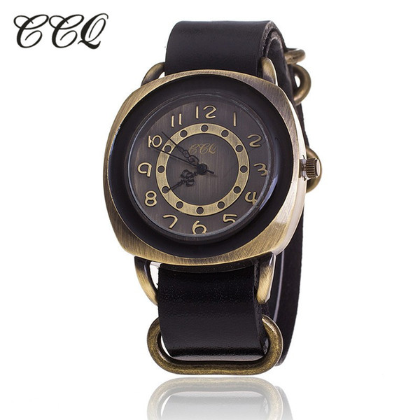 CCQ Vintage Leather Strap Watch High Quality Women Leather Wrist Watch Casual Ladies Quartz Watch Relogio Feminino Y1890304