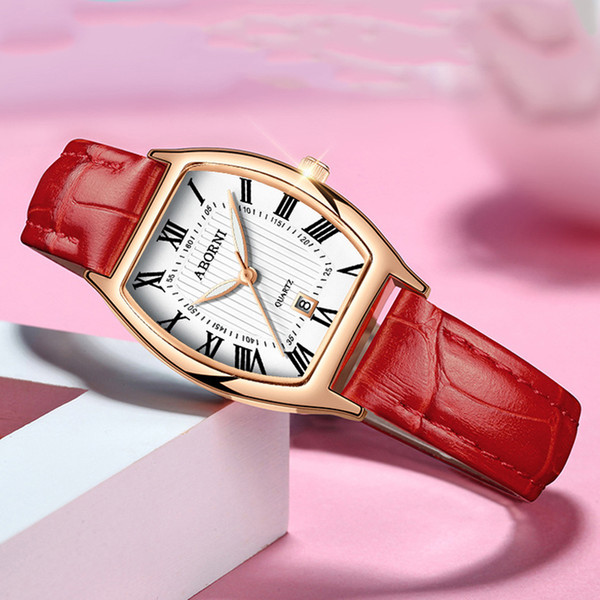 2018 Roman Numeral Vintage Small Women Watches Luxury Rose Gold Quartz Lady Watch Antique Leather Female Clock relogio feminino