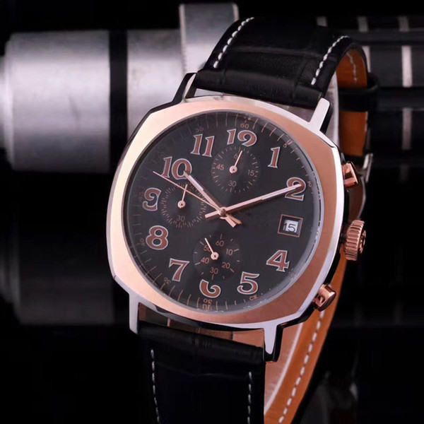 High quality fashion men's wrist watch Blue light brilliantly coloured glass imported fully automatic multi-function quartz movement LQ