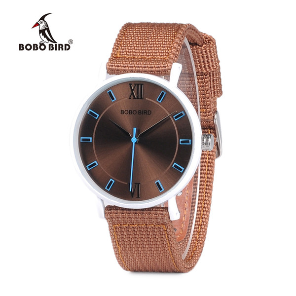 BOBO BIRD P22-1 Designer Luxury Wristwatches Antique Style Nylon Strap Quartz Saat Drop Shipping Women relogio masculino