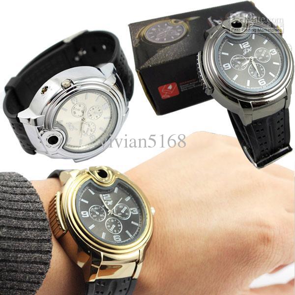 Luxury Design Lighter Flame Watch Metal Lighter Gas Multifunction Creative Gift Mens Men's Watches Lighter Watches with Retail Packaging