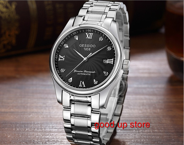 38mm Watch men's fashion hipster steel waterproof automatic 38mm mechanical leather butterfly steel belt optional male watch quality