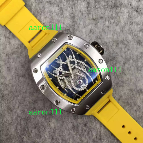 Christmas Gift Automatic Luxury Rubber Stainless Steel RM19 Diamonds Spider Face Men Swiss Brand Mechanical Watch Dive Mens Sport Wristwatch