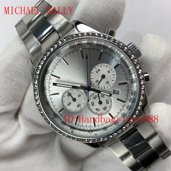 All Subdials Work AAA Mens MICHAEL KALLY Watches Stainless Steel Quartz Wristwatches Stopwatch Luxury Watch Brand relojes for men Best Gift