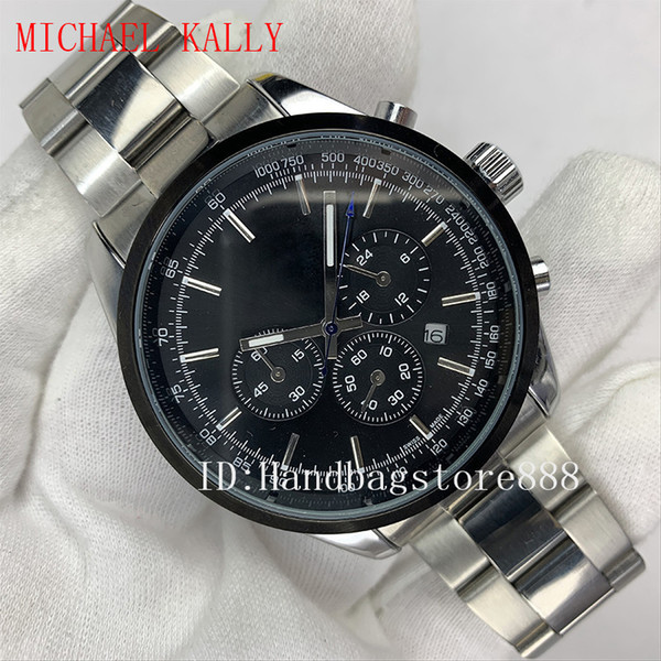 All Subdials Work luxury Brand MICHAEL KALLY watches Mens Stainless Steel Automatic Movement Watch Business Sports mens Self-wind Wristwatch