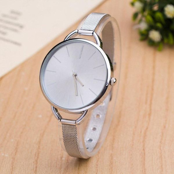 Fashion Brand women men Unisex gold silver Steel Metal Band quartz watch C02