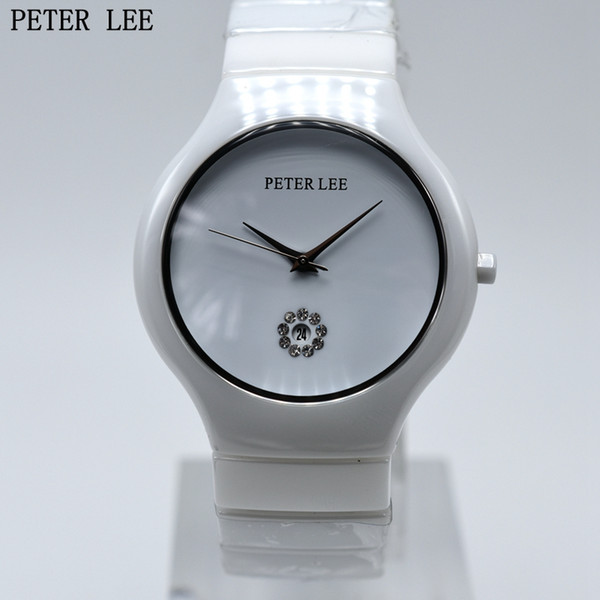 High quality 36mm Peter Lee brand casual simple ceramics quartz men&women wristwatch luxury auto day date analog unisex diamond watches saat